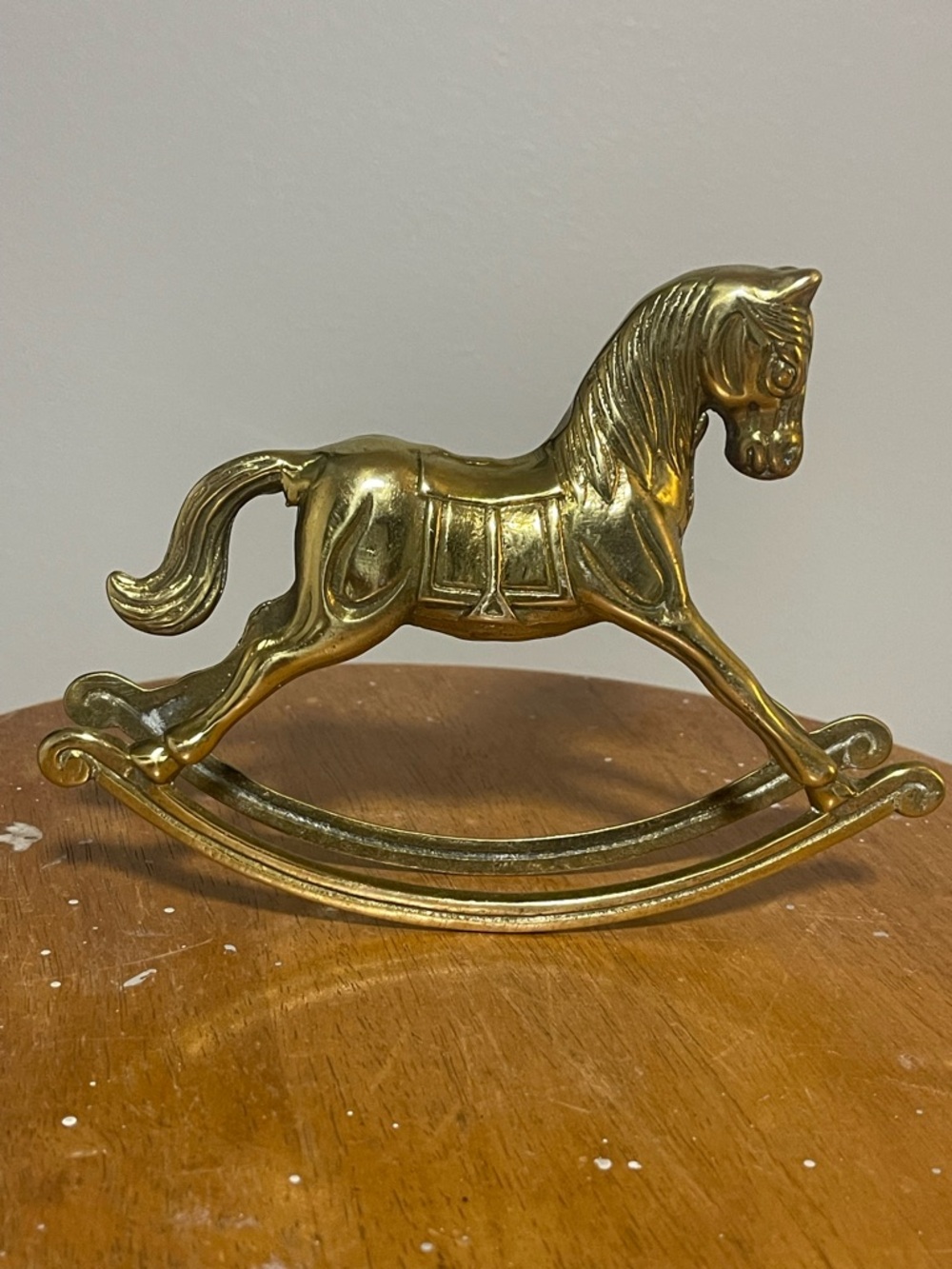 Brass Rocking Horse Figurine Decorative Collectible Metalware